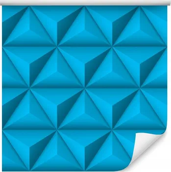 Fototapeta Tapeta Moderní Modré TROJÚHELNÍKY Pyramidy 3D