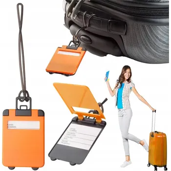 IDENTIFIKAČNÍ ŠTÍTEK NA ZAVAZADLO, PŘÍVĚSEK NA KUFR, ADRESÁŘ - oranžový