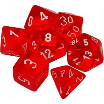 Příslušenství k deskovým hrám Kostky pro RPG Chessex Průsvitné oranžové/bílé