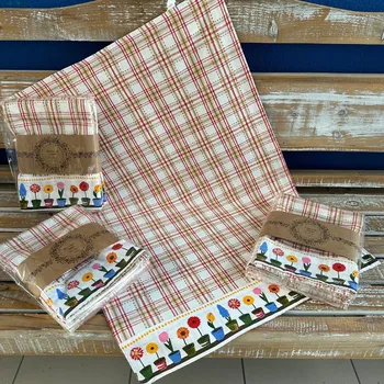 Utěrka Tegatex Utěrka bavlna 3 ks - květináčky