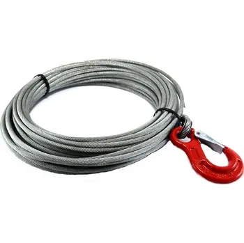 Lany Ocelové lano do navijáku HERKULES s hákem, 6 mm 50 m