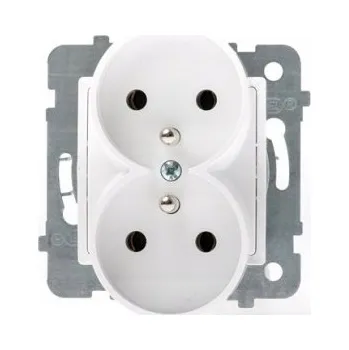 Elektrická zásuvka Polmark ROSA Dvojitá zásuvka s uzemněním bílá