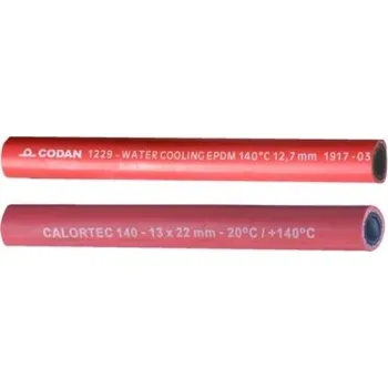 Zahradní hadice HADICE CALORTEC 140 RED - 12,7/22 mm, hadice pro chlazení forem, 20 bar, -30°C až +140°C (160°C), červená