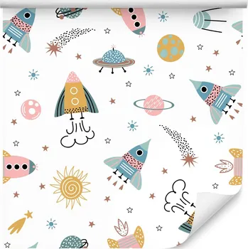 Fototapeta Tapeta pro děti RAKETY Planety Vesmír Dekorace