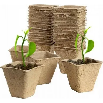 Květináč rašelinový hranatý 8 x 8 cm 18 ks 