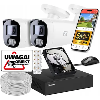 IP kamera Sada IP POE monitoringu: 2 kamery 5MPx, 1TB HDD, náhled v aplikaci, IR30M 2K