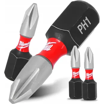 Bit 2x Bity úderové do ŠROUBOVÁKU MILWAUKEE PH1 25 mm MAGNETICKÝ hrot Philips