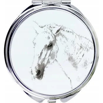 Kosmetické zrcátko Lipicański - kapesní zrcátko s koněm, personalizované zrcátko do kabelky