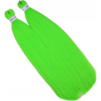 Syntetické vlasy Kanekalon na copánky 2 culíky 70 cm neonové, předepnuté