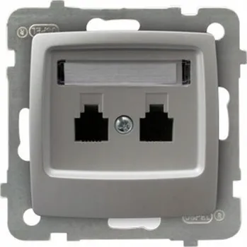 Elektrická zásuvka Telefonní zásuvka nástěnná Ospel stříbrná