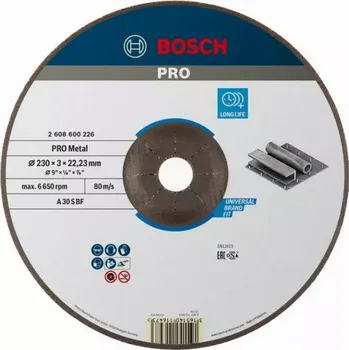 Řezný kotouč Dělící - řezný kotouč profilovaný Bosch Expert for Metal A 30 S BF, 230/3mm na železo, kov a nerez (2 608 600 226)