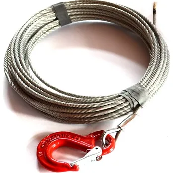 Lany Ocelové lano do navijáku STANDARD s hákem, 16 mm 35 m