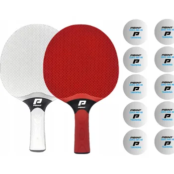 Sada pálek na venkovní hry OUTDOOR POINT SCHOOL ČERVENÁ/BÍLÁ + 10 míčků