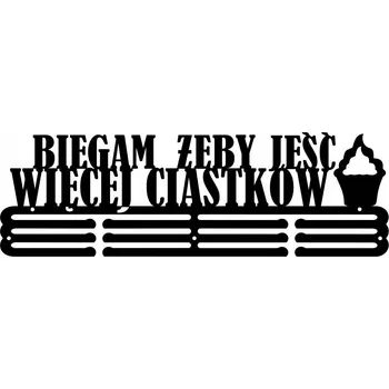 Věšák Jíst Více Sušenek #2 ČERNÝ Věšák na medaile