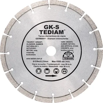 Řezný kotouč Diamantový kotouč Tediam GK-S 230 mm x 22,2 mm