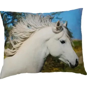 Dekorativní polštářek Polštářek s koněm , koňská hlava (polštář s koňmi , koně , kůň , koňská hlava , stádo koní)
