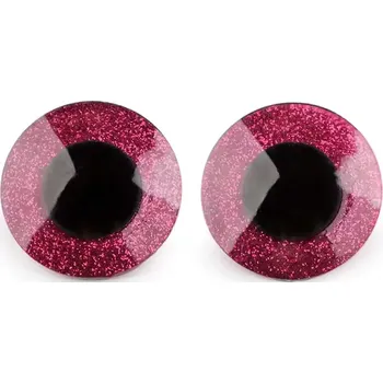 Galanterie Bezpečnostní očka třpytivá pink 40mm (Bezpečnostní očka pink 40mm)