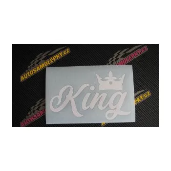 Polep vozidla SAMOLEPKA King nápis s korunou (10 - červená) NA AUTO, NÁLEPKA, FÓLIE, POLEP, TUNING, VLASTNÍ TEXT, TISK, AUTOSAMOLEPKY.cz, POLEPY, OBRÁZEK, LOGO, SAMOLEPKY