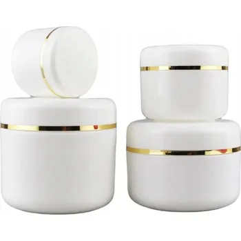 Sklenice Sklenička se zlatým okrajem | na krémy | masky | séra | BÍLÁ 50 ML