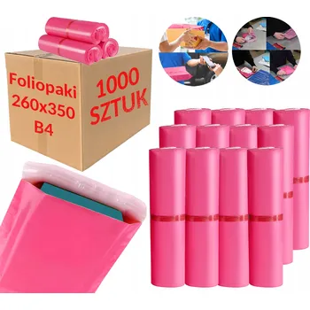 Obálka Plastové Obálky B4 260x350 mm Růžové obálky pro balení - 1000 ks