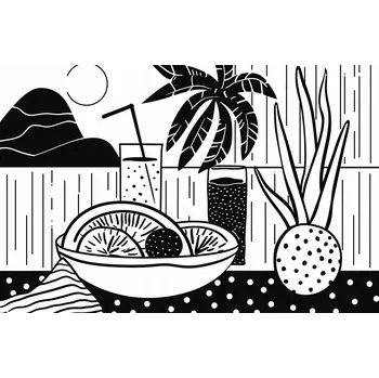 Plakát Plakát Tropické občerstvení bez rámu 91,5 x 60 cm