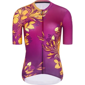 cyklistický dres RIVANELLE Cyklistický dres s krátkým rukávem - BAROC - fialová/žlutá