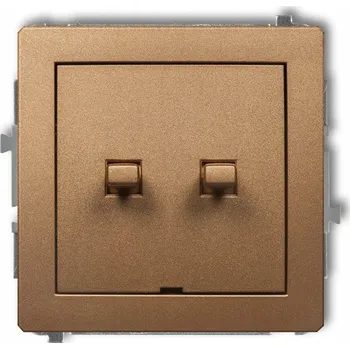 vypínač Dvojitý vypínač pod omítku Karlik zlatý 8DWPUS-2