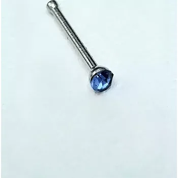 Piercing Ocelová nosovka rovná - barevný kamínek Modrá