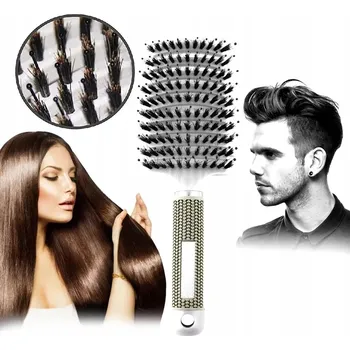 kartáč na vlasy Kartáč na VLASY s kančími štětinami pro Modelování Rozčesávání MASÁŽNÍ