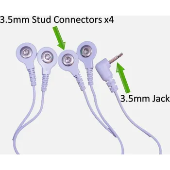 IP kamera KABEL TENS JACK 3.5MM PRO 4 GELOVÉ ELEKTRODY S PATENTKOU / KNOFLÍKEM