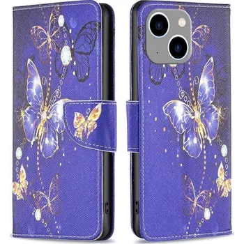 Pouzdro na mobilní telefon Pouzdro na iPhone 14 Plus Motýl fialové