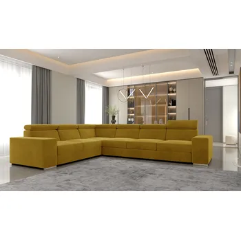 Sedací souprava Rozkládací rohová sedačka BERTA žlutá 2-R-3