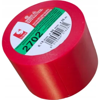 Lepicí páska PVC izolační páska 2702 50mm/25m červená SCAPA, samozhášivá, EN60454, VDE, UL, orig
