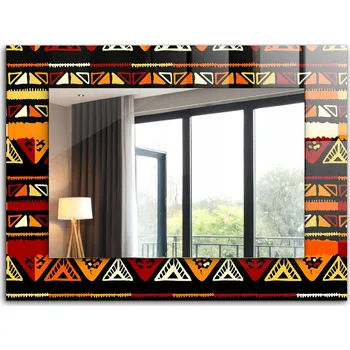 Zrcadlo Ozdobné zrcadlo do domu, bytu, kanceláře XXL 80x60 cm – Barevný etnický vzor