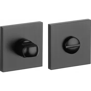 Dveřní kování Vnitřní klika Enger Krátká, Čtvercová rozeta, Štít s WC zámkem