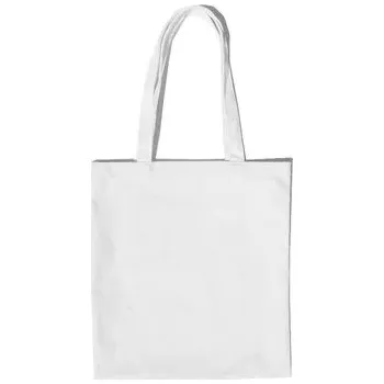 Dámská plátěná nákupní ramenní ekologická taška | módní tašky - Bílý