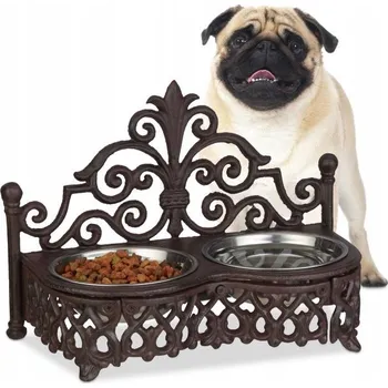 Miska pro psa Sada dvou misek Relaxdays, hnědá, 300 l