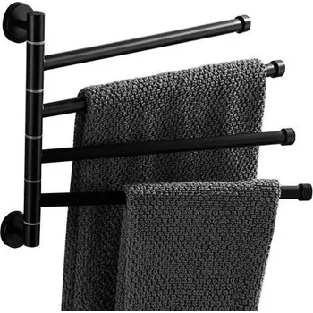 Věšák Čtyřramenný věšák na ručníky černý, Ruhhy