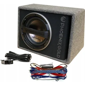 Reproduktor do auta Aktivní subwoofer Phoenix Gold Z18AB + Kabely + Dálkové ovládání
