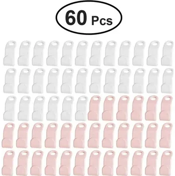 Věšák 60 ks plastových háčků pro věšák na oblečení | Skladovací háčky na oděv 60 ks - Bílá Růžová 60ks