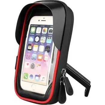 Voděodolný držák telefonu na kolo a motorku | cyklo a moto doplňky - Červená (Motocykl)