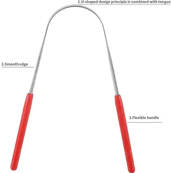 Nerezová škrabka na jazyk pro dospělé | péče o zuby, čistič jazyka 2 ks