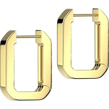Náušnice Zlacené ocelové náušnice kruhy hranaté