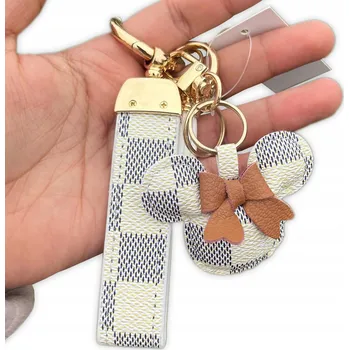 KOŽENÝ PŘÍVĚSEK NA KLÍČE, BATOH - RYCHLOUPÍNACÍ ŠŇŮRKA - MYŠKA S MAŠLÍ