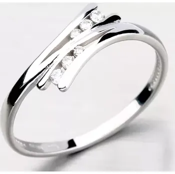 Prsten Dámský prsten bílé zlato 585 zirkon zdobený DZ1950-B velikost 51