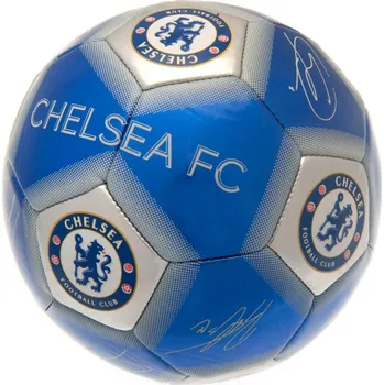Fotbalový míč Chelsea FC Fotbalový míč Chelsea FC, modro-stříbrný, podpisy, vel. 5
