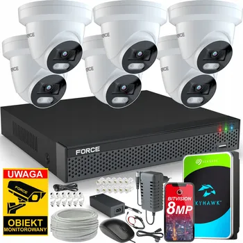 Bezpečnostní kamera FORCE Sada monitoringu 6x IP kamera 8MPx 4K Aplikace DISK 1TB