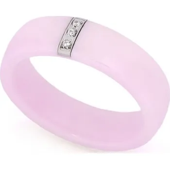 Prsten Prosperk Prsten růžová keramika s ocelí a krystalky Velikost prstenů: 8 (EU: 57-58) 18300/8 -