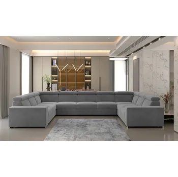 Sedací souprava Rozkládací rohová sedačka BERTA U šedá