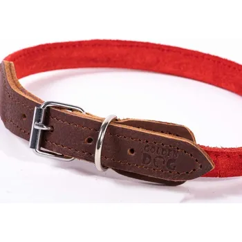 Obojek pro psa Kožený obojek pro psa, kočku, nastavitelný, PŘÍRODNÍ kůže, velikost S